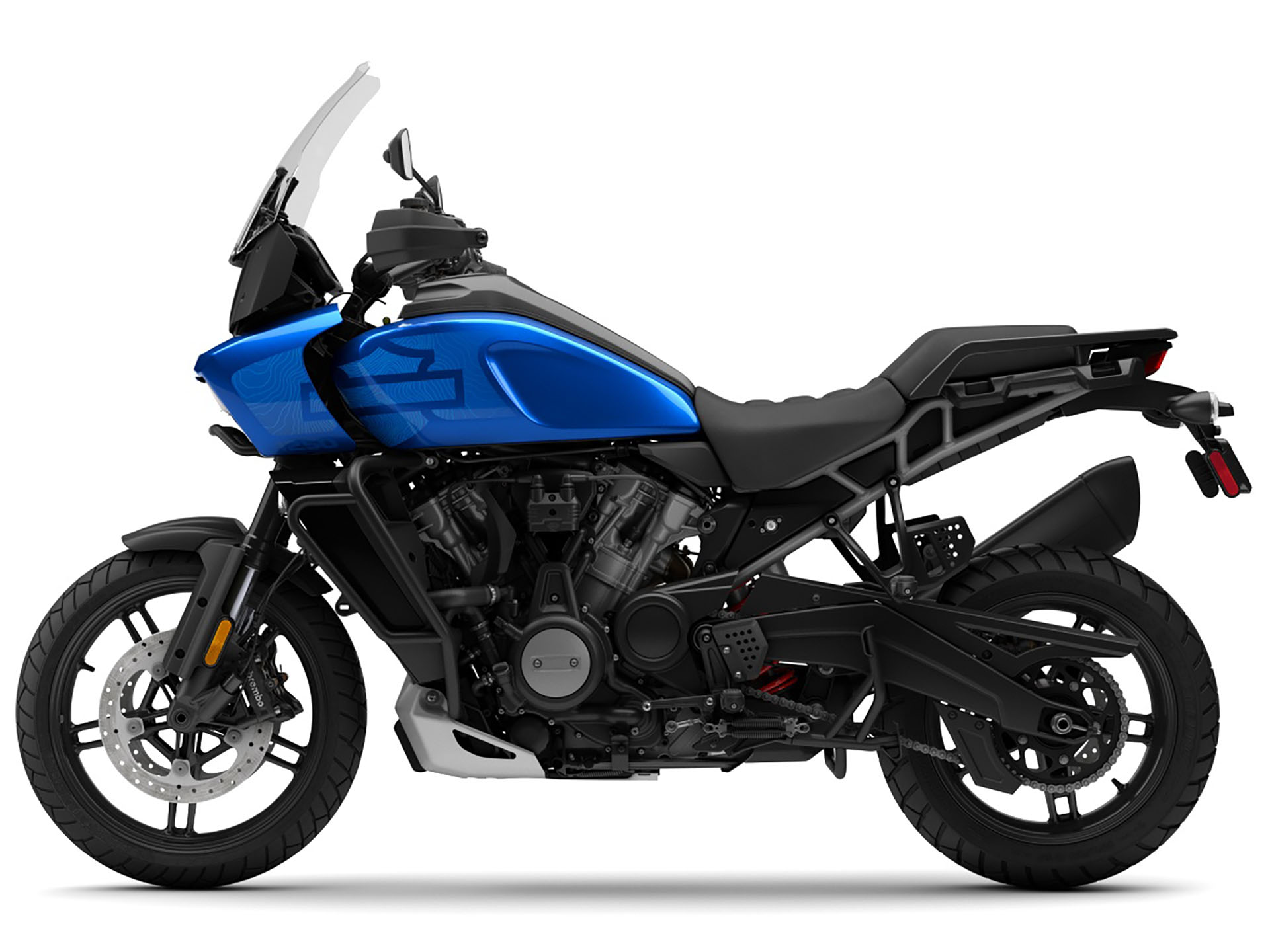 Support Téléphone Moto Pour Harley Davidson Pan America 2020-2024 - Anti-vibrations, Rotation 360°, Fixation Guidon - Bleu