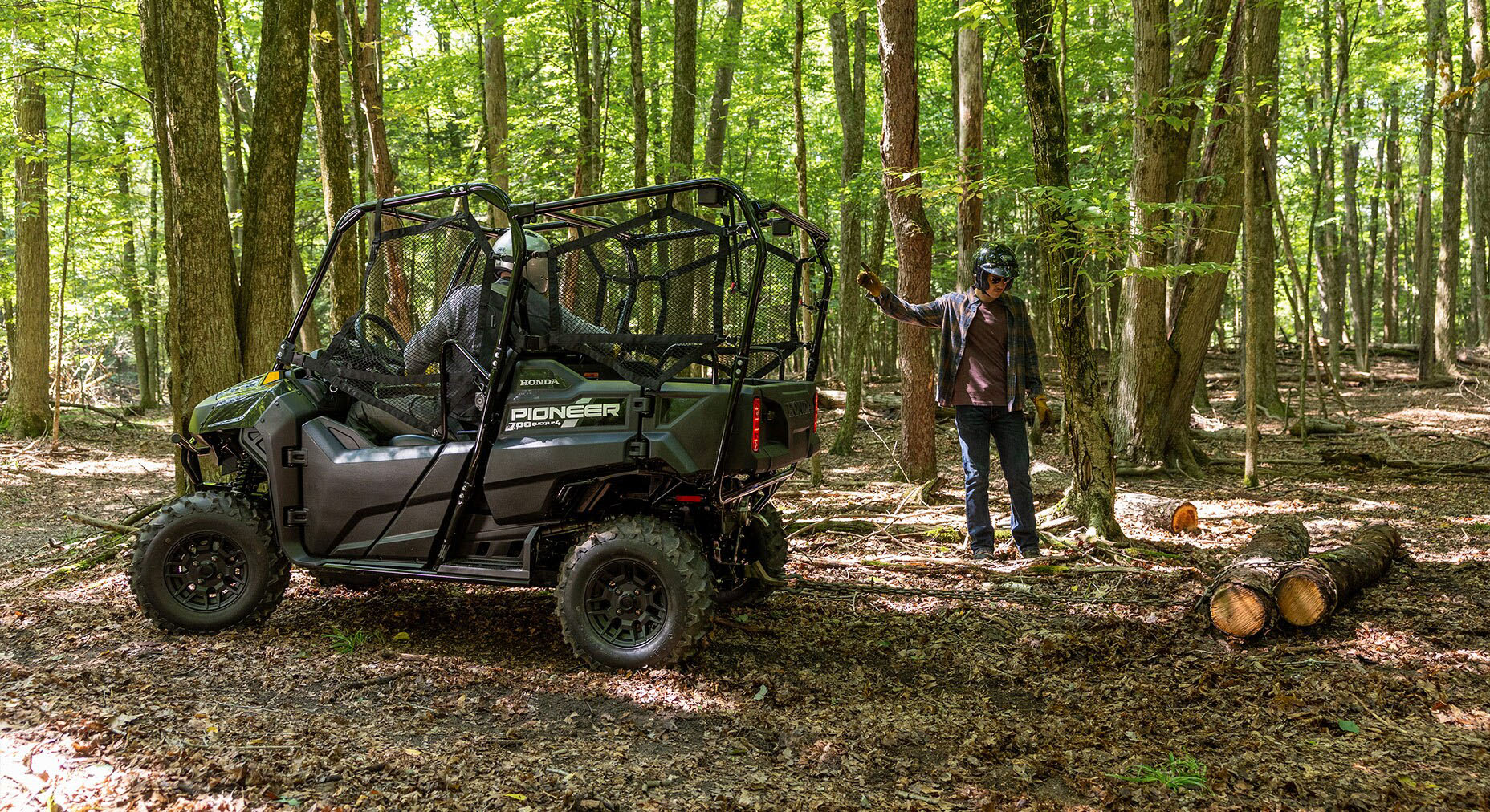 2027 Honda Pioneer 700-4 Deluxe Black Forest Green Utility