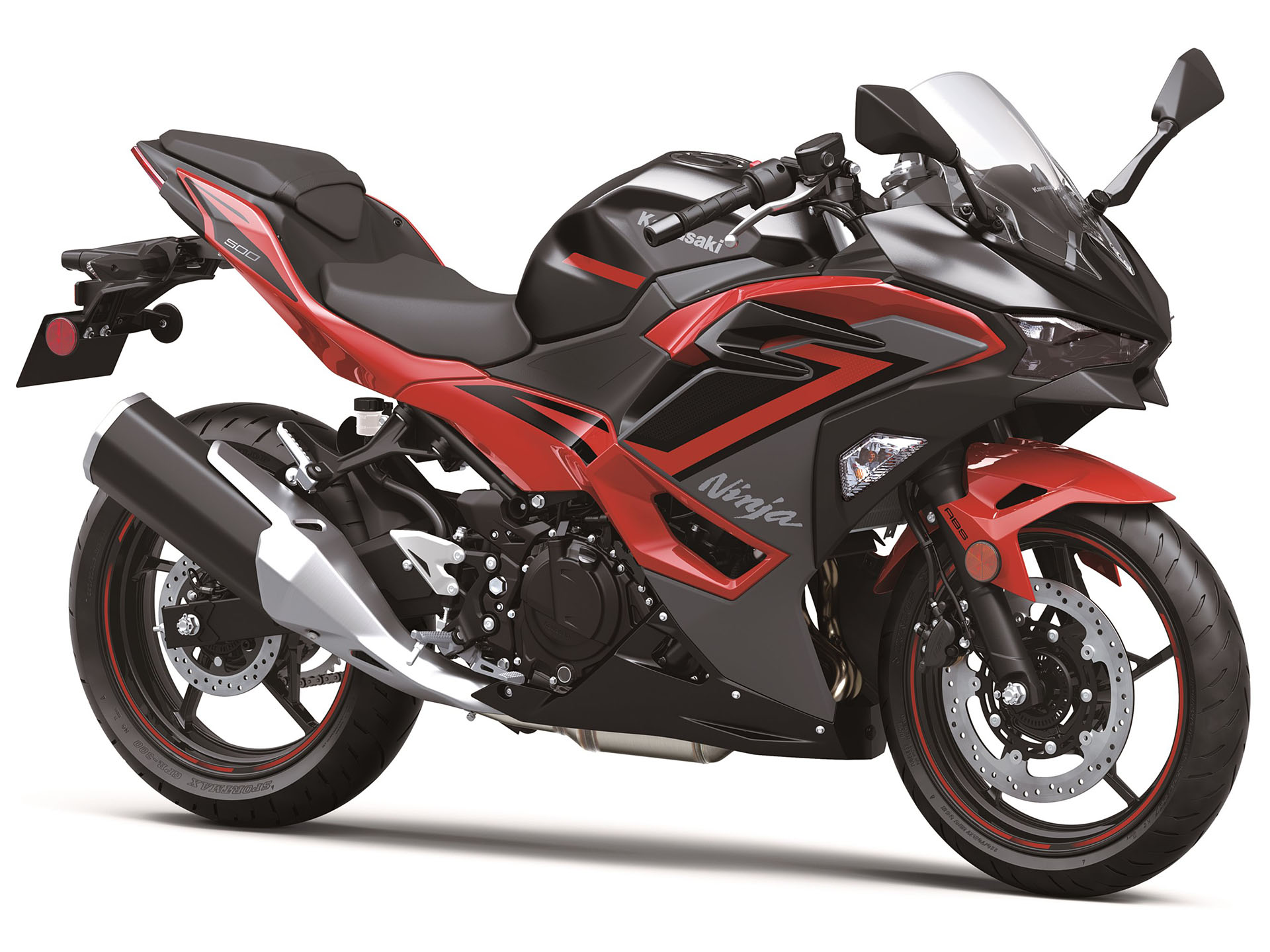 New 2024 Kawasaki Ninja 500 ABS Passion Red / Metallic Flat Spark