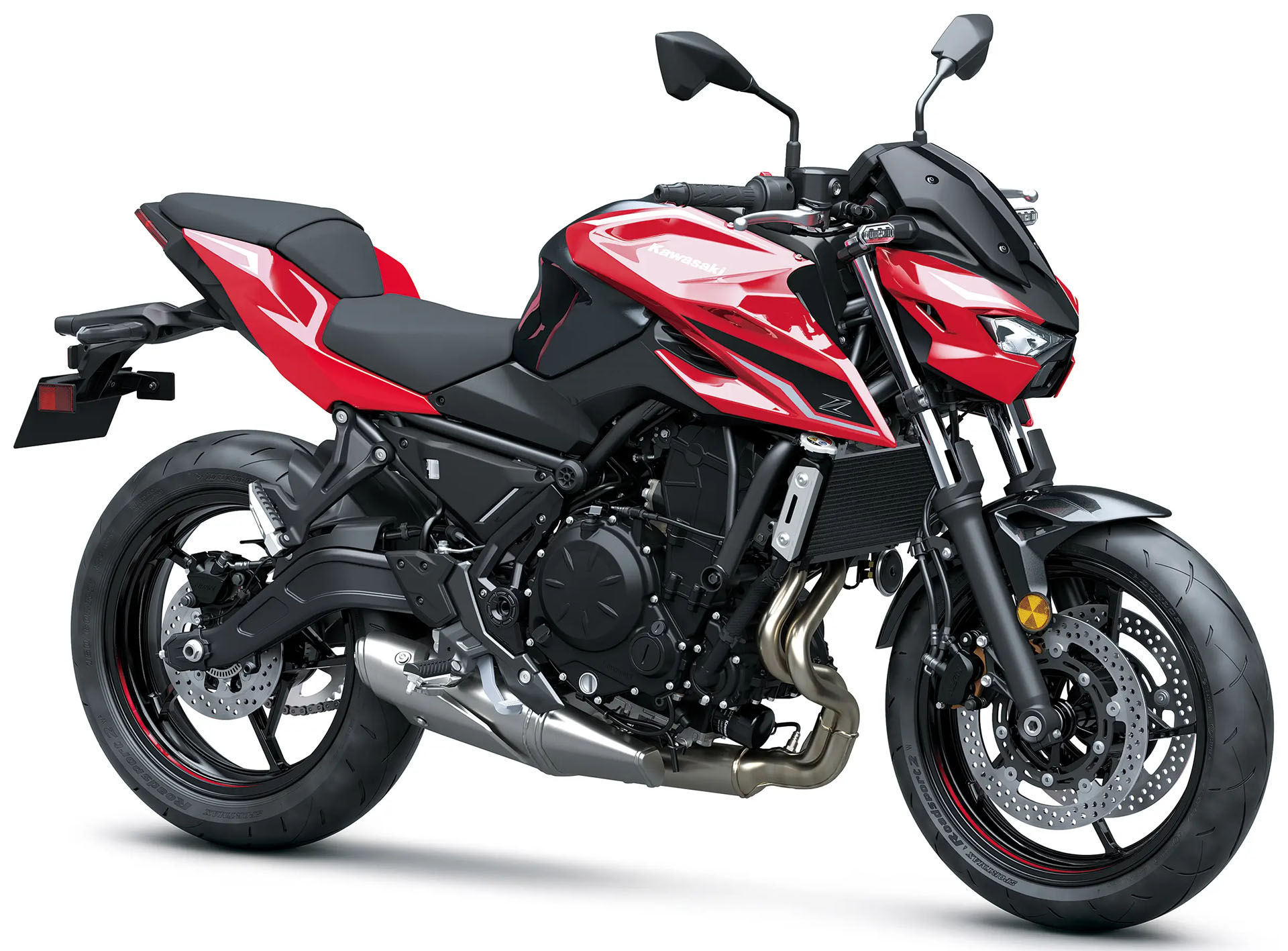 New 2027 Kawasaki Z650 S ABS Candy Persimmon Red / Metallic Carbon