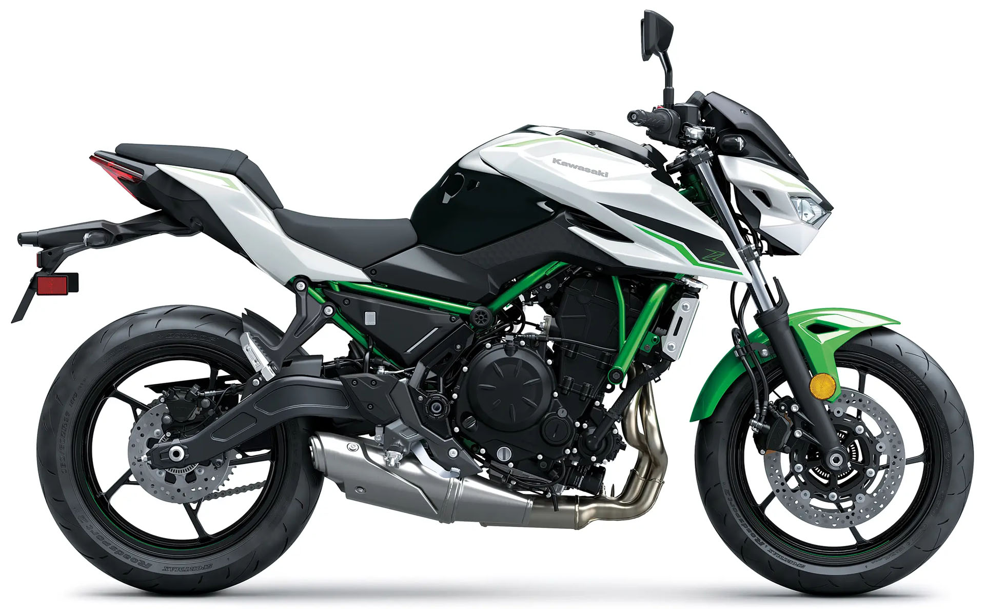 New 2027 Kawasaki Z650 S ABS Pearl Blizzard White / Candy Lime