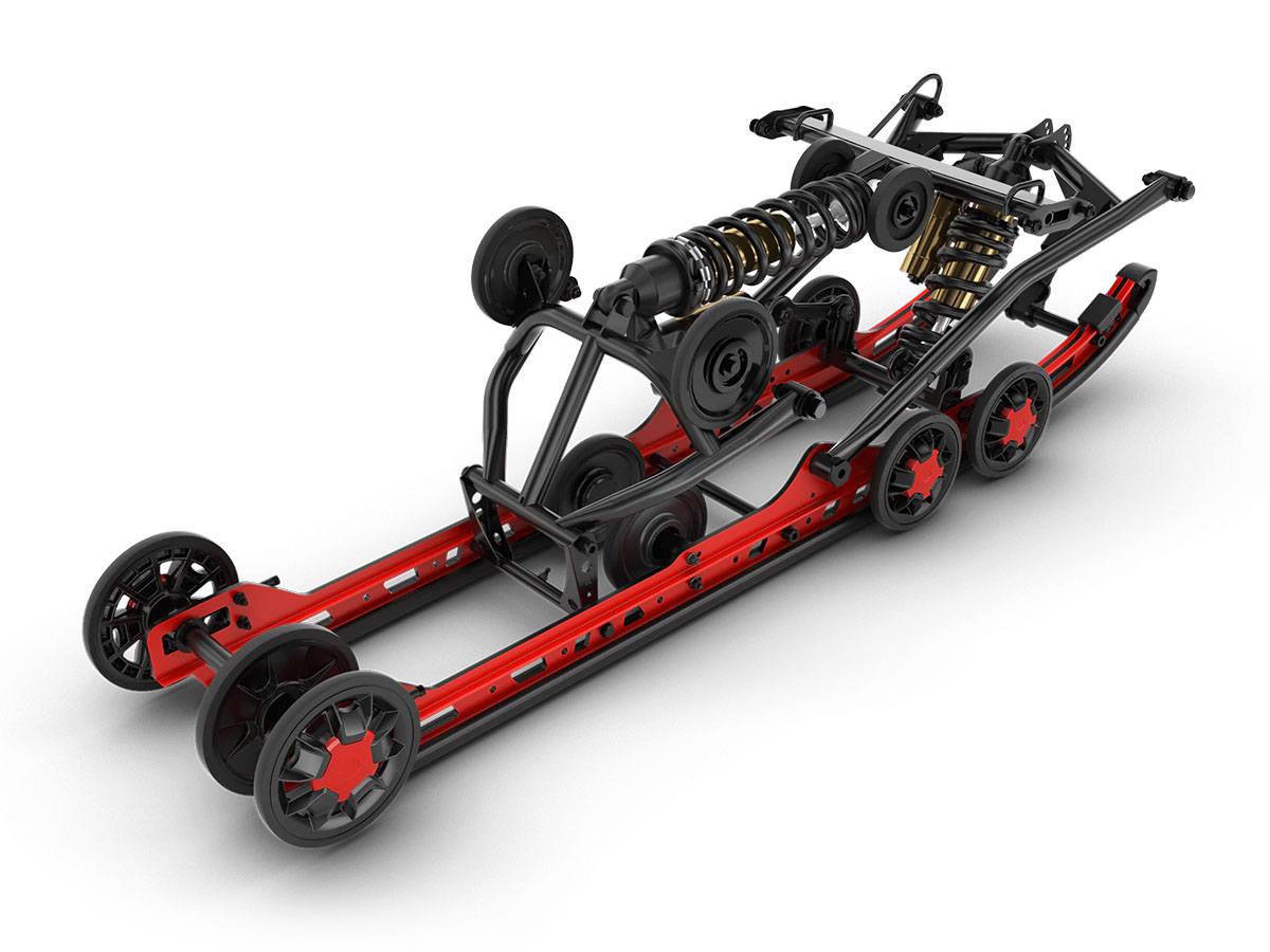 THE THIRD GENERATION: PPS³ rear suspension - Ride harder, ride longer. The completely new PPS³ rear suspension takes the riding characteristics of the Lynx Rave RE sport snowmobile to the next level. A more controlled weight transfer, better motion sensitivity and more comfort. Flagship performance  - Photo 12
