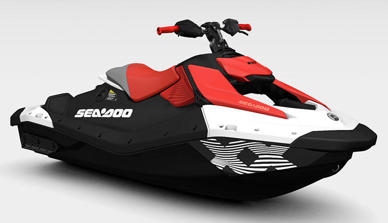 New 2025 Sea-Doo Spark Trixx for 1 + iBR White / Dragon Red