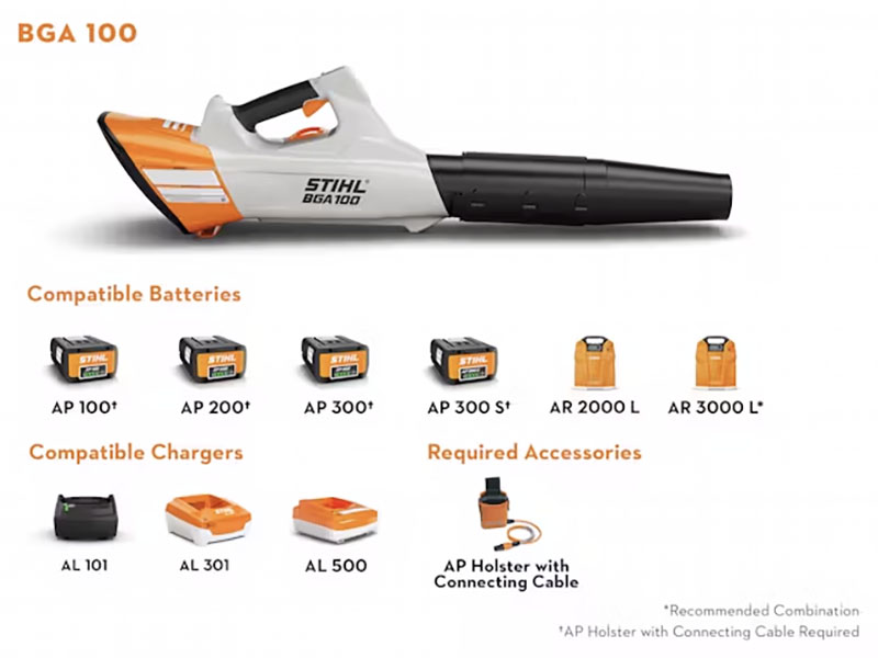 Stihl BGA 100 w/ AR 3000 L Backpack Battery, AL 500 Charger, Connecting Cable, AP adaptor & Harness in Calmar, Iowa - Photo 2