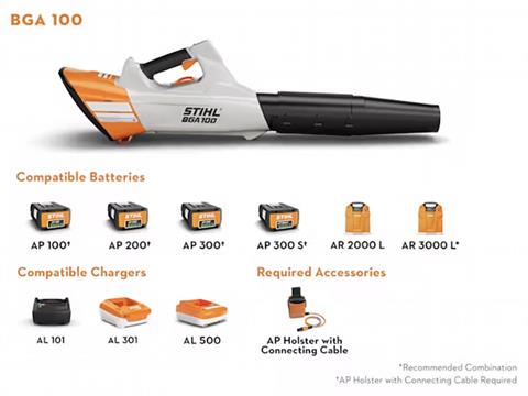 Stihl BGA 100 w/ AR 3000 L Backpack Battery, AL 500 Charger, Connecting Cable, AP adaptor & Harness in Calmar, Iowa - Photo 2