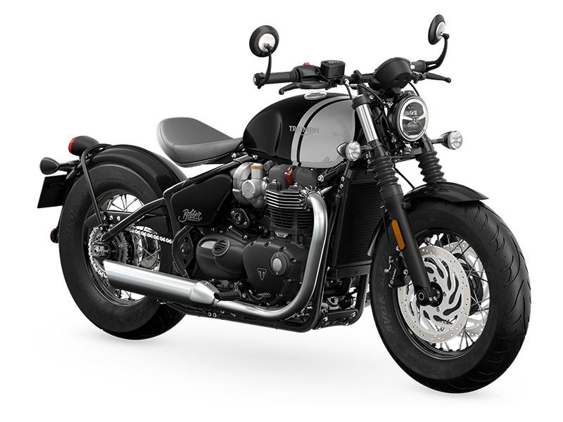 New 2024 Triumph Bonneville Bobber Motorcycles in Indianapolis IN Jet Black Ash Gray