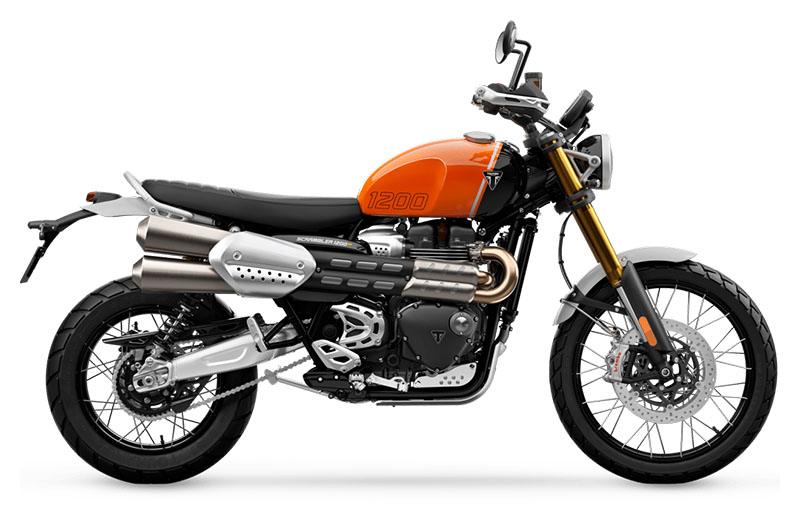 New 2024 Triumph Scrambler 1200 XE Motorcycles in Indianapolis IN Baja Orange Phantom Black