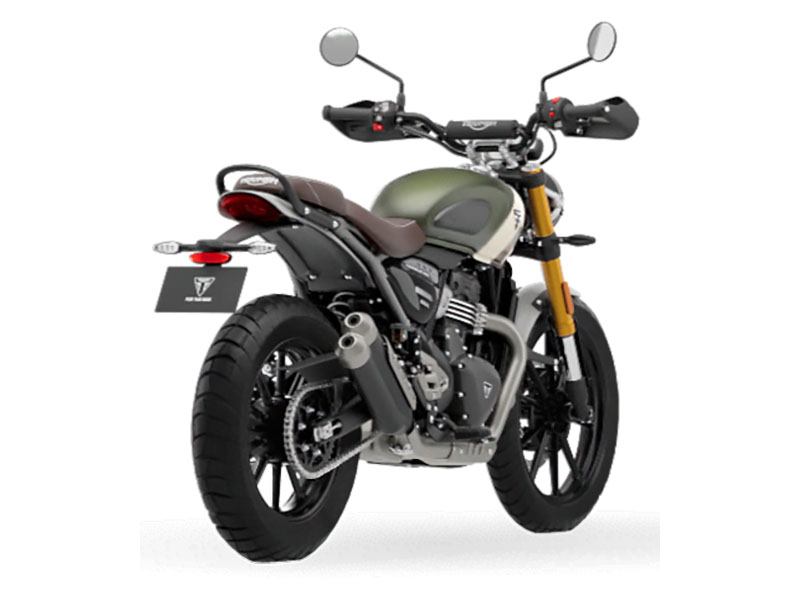 New 2024 Triumph Scrambler 400 X Specs Photos Price For Sale in Elk Grove CA Matte Khaki Green Fusion White