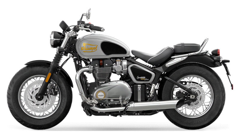 New 2025 Triumph Bonneville Speedmaster Motorcycles in Indianapolis IN Icon Edition Aluminum Silver Sapphire Black