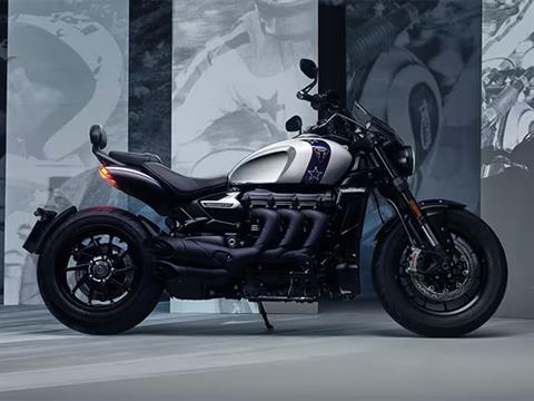 New 2025 Triumph Rocket 3 Storm GT Evel Knievel Limited Edition Chrome Pure White Motorcycles For Sale in Foxboro Massachusetts MOMS Foxboro