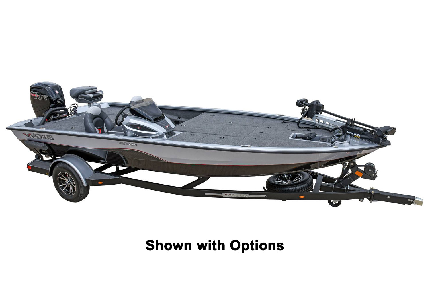 2024 Vexus Boats AVX1880 in GRAY — front three-quarter view