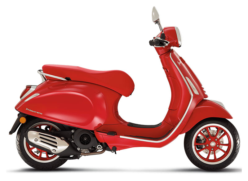 New 2025 Vespa Primavera 150 Red Scooters in Plano TX Rosso Red