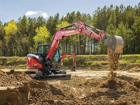 New 2025 Yanmar ViO80-7 Cab Rubber Track Red | Excavators in Saint